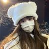 Fluffy Bear Ear Woolen Hat Y2K Brimless Beanie Cap Fashion Knitted Pullover Hat  Outdoor