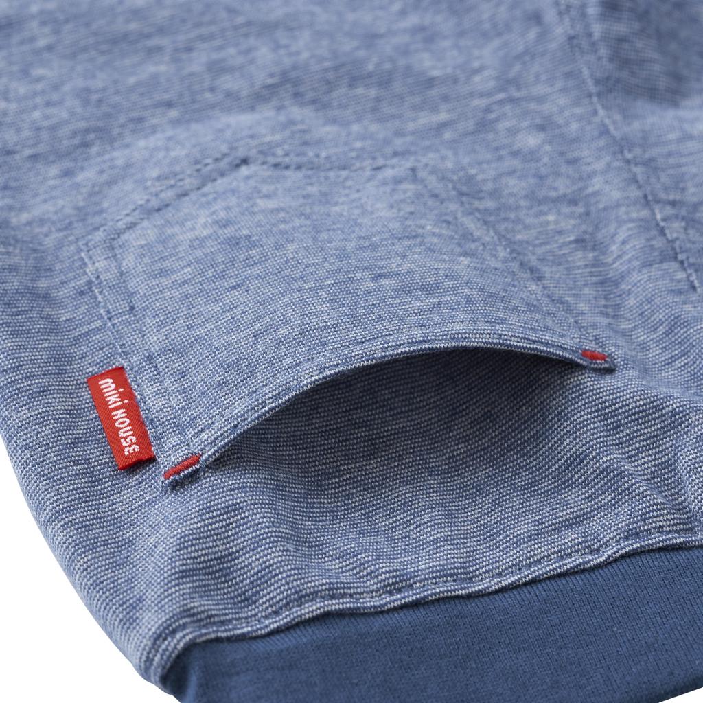 length navy blue [MIKI HOUSE] Pants, 3/4 pants, stretch, bear, boys, girls, babies, kids, children's clothing, 10-3214-685, 90cm,