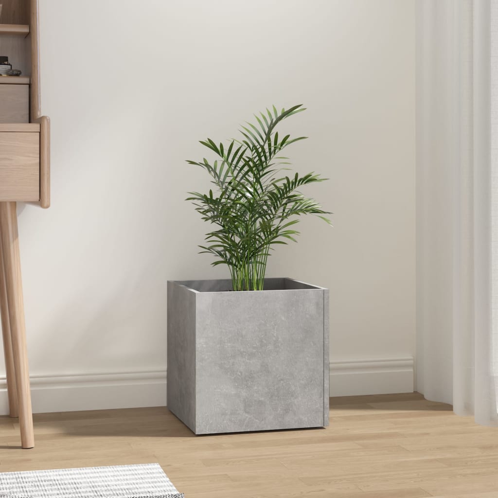 Plant Pot Concrete Gray 40x40x40 Cm Wood Based Material