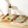 Begonia embossed glass walnut rectangular tea tray storage ornament, tea cup, fruit snack wood decorative tray large