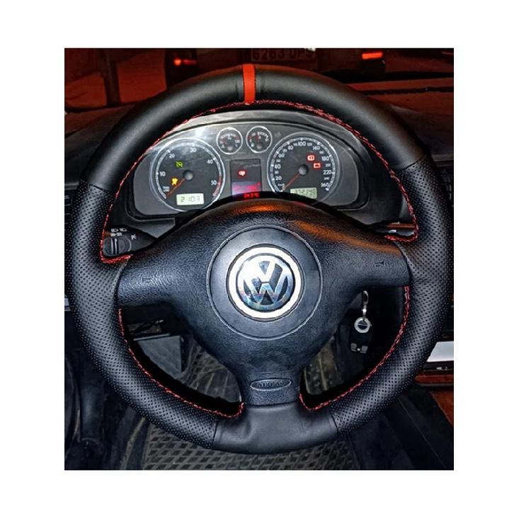 Für Volkswagen VW Golf 4 Passat B5 1996-2003 Seat Leon Polo Geflochtene Auto-Lenkradabdeckung Mikrofaserleder Auto Zubehör
