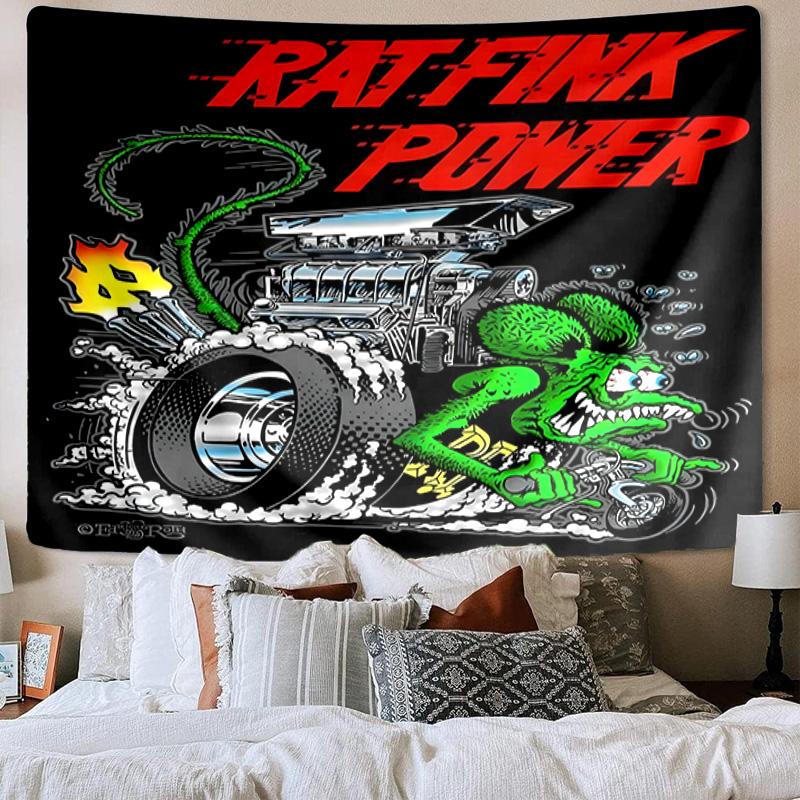 Retro Fink Rat Printed Tapestry, Wall Hanging,Livingroom, dormitory, Large Wall Decor, Fabric Decor Fan Birthday Gifts