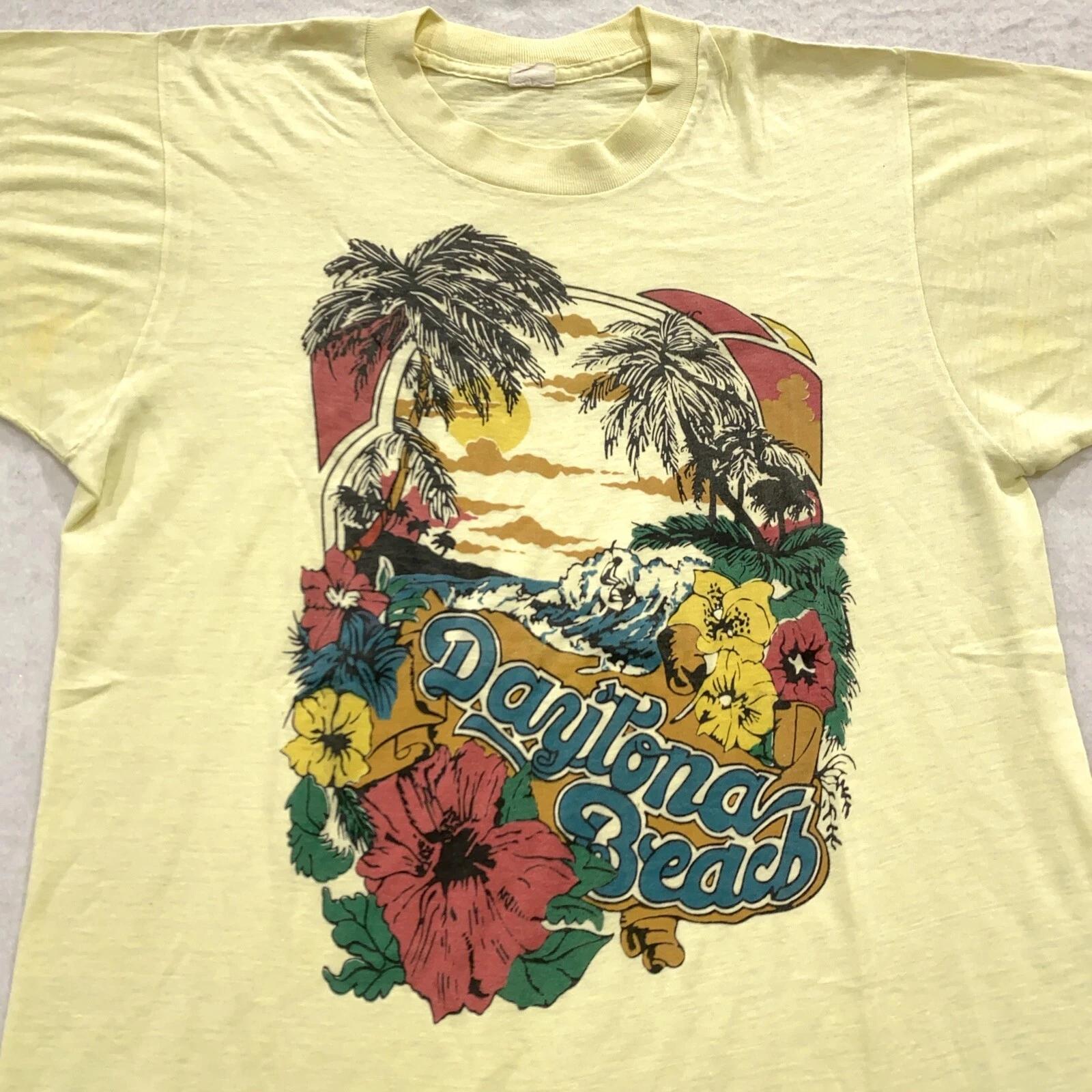 vintage 80s DAYTONA BEACH FLORIDA SUNSET T-Shirt XS T-Shirt surf soft thin 3XL