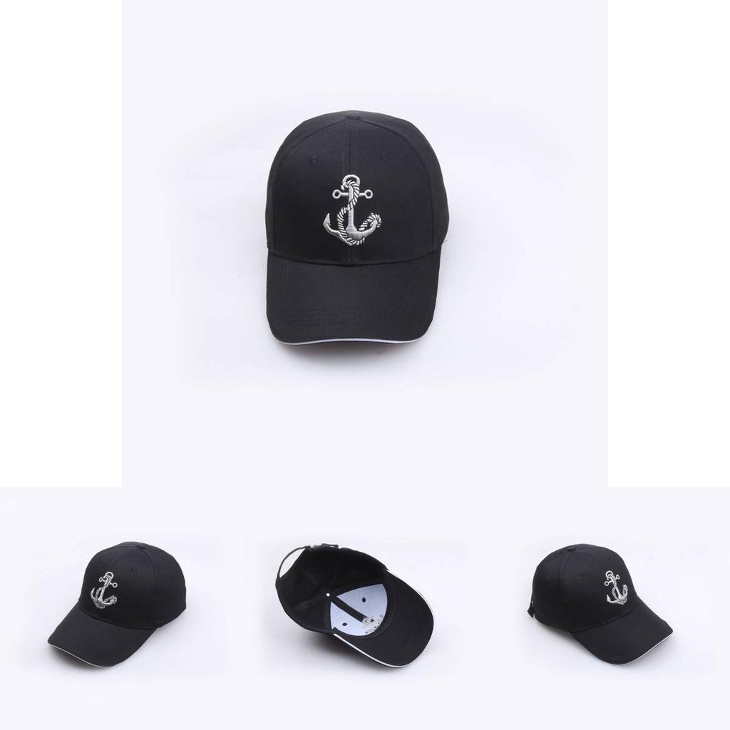 Unisex Summer Baseball Cap With Water Anchor Embroidery And Adjustable Fit