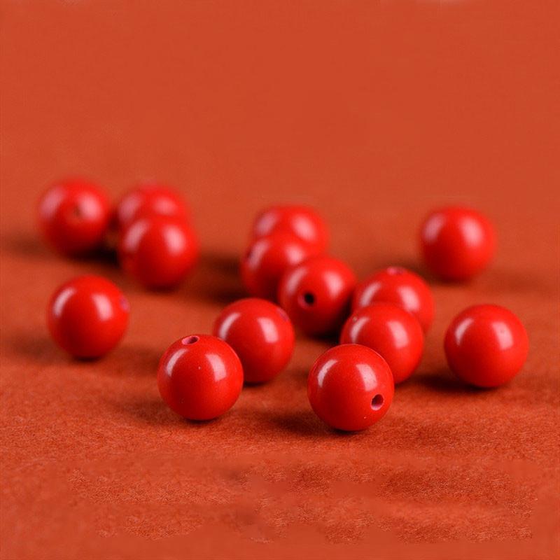 

20 шт., круглые бусины из натуральной необработанной киновари, красивые разноцветные бусины ручной работы, браслет «сделай сам», ожерелье, ювелирные изделия, бусины ручной работы, аксессуары 8mm
