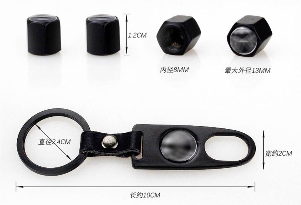 Elegant Zinc Alloy Car Wheel Tire Valve Dust Caps With Chevrolet Emblem Keychain