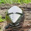 Gothic Steel Knight Helmet: Medieval Armor for LARP, Cosplay