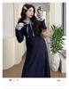 Autumn/Winter 2025 French-Style High-End Navy Blue Maternity Dress