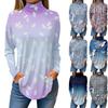 Tee Shirts For Women Fall Casual Long Sleeve Shirts Sweatshirt Vintage Printed High Neck Top Pullover