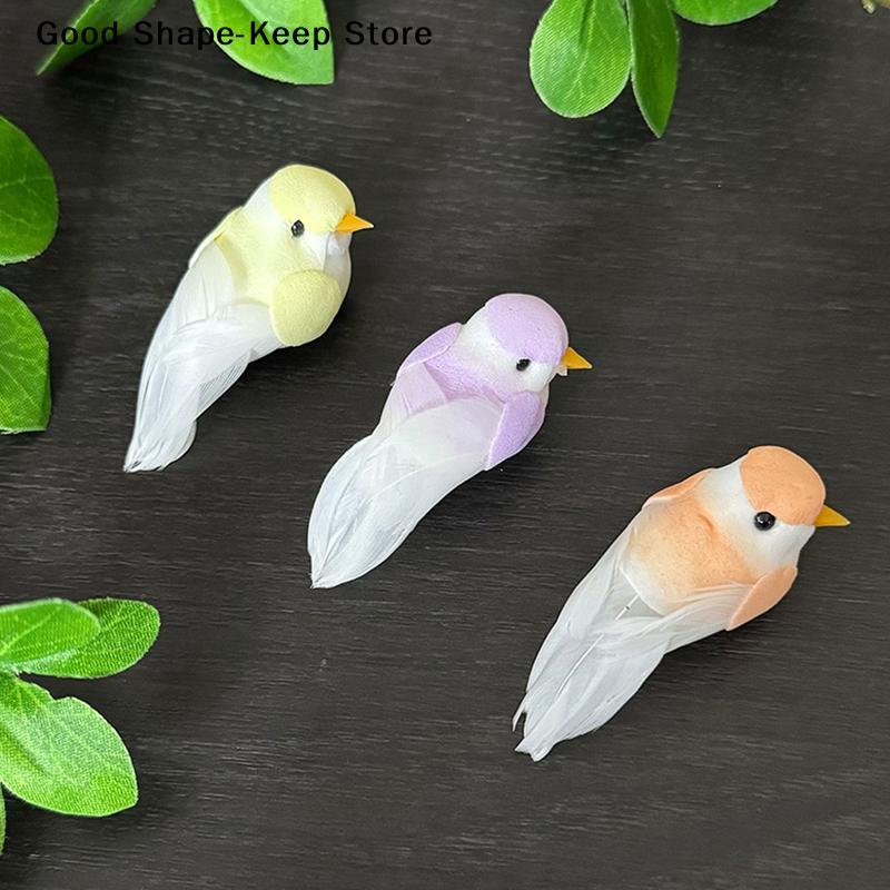 2Pack Lifelike Artificial Birds, Decorative Feather Foam Animal Birds Figurines for DIY Crafts, Home and Garden Decor
