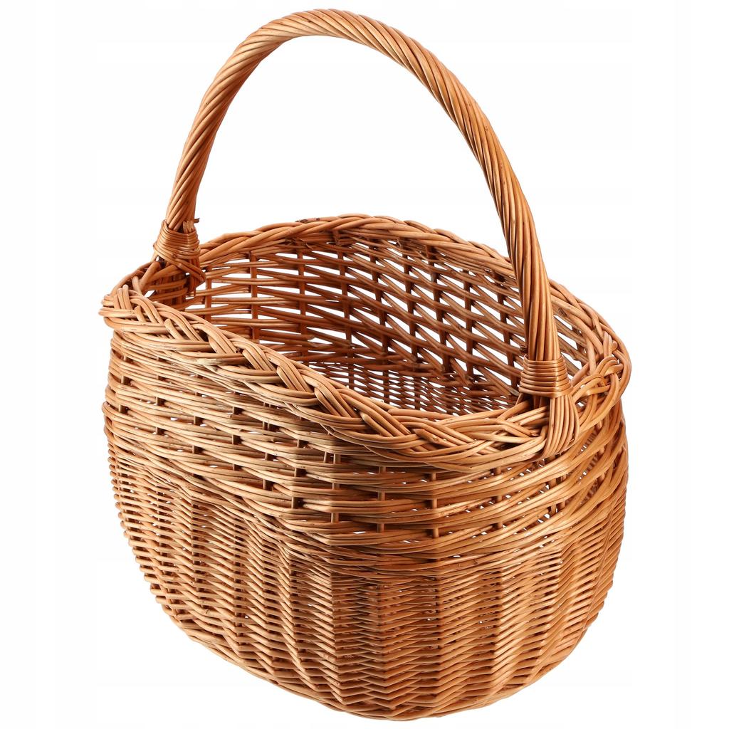 KADAX Cesta de Mimbre Cesta para Setas Compras Picnic Frutas de Mimbre Grande Eco