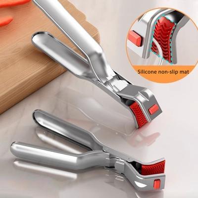 Anti-Scald Dish Clip Stainless Steel Bowl Clip Hot Pan Gripper Tongs Heat Resistant Kitchen Utensil for Bowls Pans Dishes