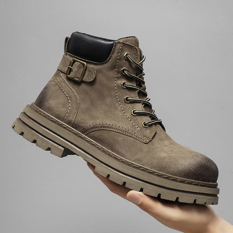 

Ботинки Мартин пара классические взрывные ботинки ревеня женские кожаные высокие на толстой подошве увеличивающие рост повседневные универсальные мужские ботинки 45 хаки