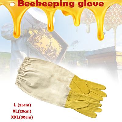 Pair XL Beekeeping Gloves Goatskin Bee Vented Beekeeper Protective Sleeves 18.7/"
