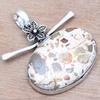 Pendant Bird Eye Jasper Gemstone Gift For Her Silver Jewelry 1.75"