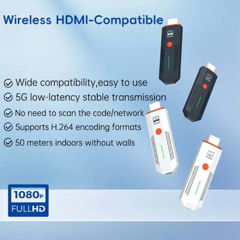 5G 1080P 50M Wireless Transmitter HDMI-Compatible Video Audio Extender Display Adapter Dongle For TV Box Monitor Projector PCGood Product