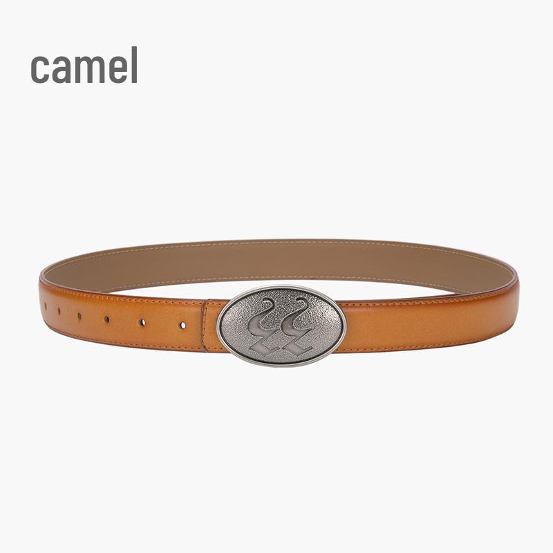 Korean Style Women's Antique Leather Belt with Oval Silver Buckle - Simple Cowhide Waist Belt for Ladies' Jeans and Shirts