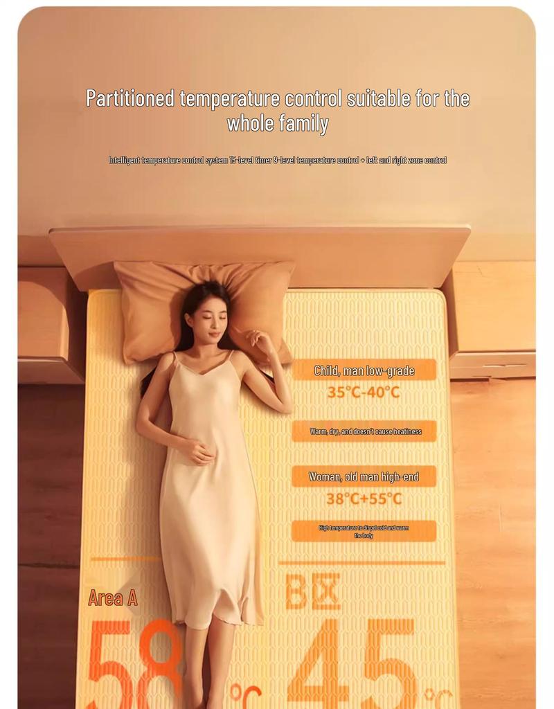 2025 Water-Heated Dual Control Electric Blanket Mat for Home