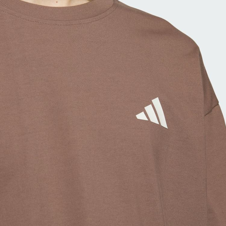 Adidas FW24 Top Small Logo Long Sleeve Series Fake Two-Piece Sports Casual Long Sleeve T-Shirt Men Tops Brown JM3408