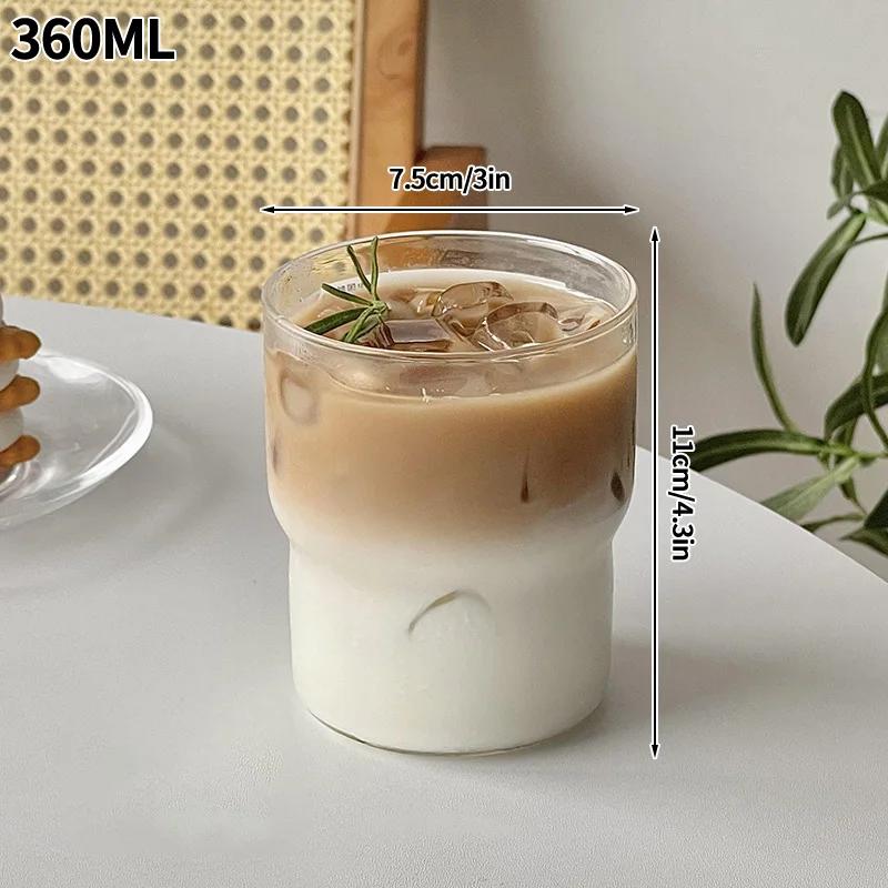 Glass Cup 500ML Heat-resistant Tumbler Drinkware Transparent Tea Juice Milk Coffee Mug Home Water Glasses Stripe Mug Gifts