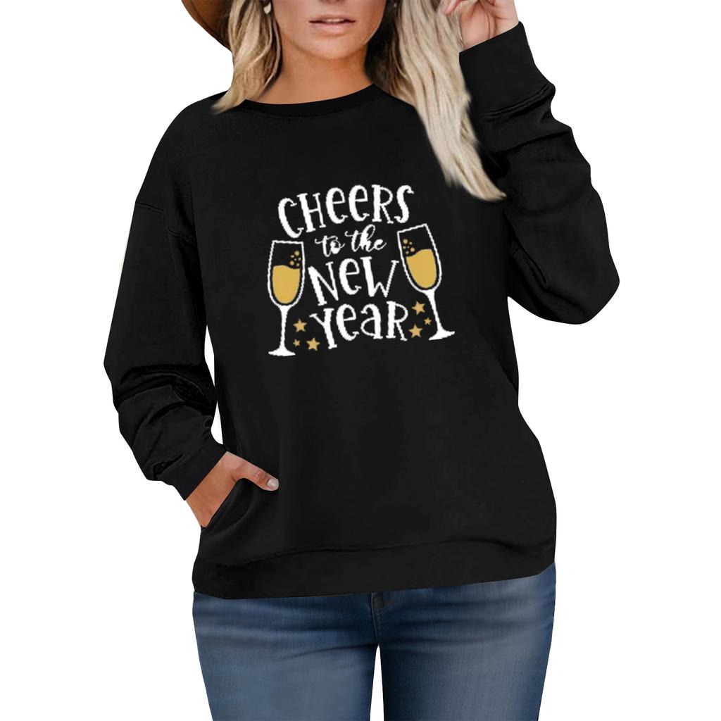 Women's Fashionable Casual Plus-Size Long Sleeve Pullover Printed Sweatshirt