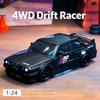 1:Carro de Drift RC 24V 4WD com Controle Remoto, Luzes LED Clássicas, Alta Velocidade, Recarregável, Brinquedo Esportivo de Corrida para Meninos e Adultos