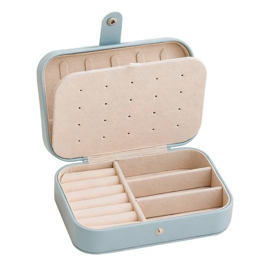 PU Leather Jewelry Box, Multi-Layer Organizer, Compact Lightweight Protective Jewelry Holder, for Rings Earrings Bracelets