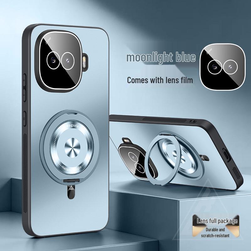 iQOO Z11 Turbo Phone Case - Rotating Magnetic Stand, Ultra-Thin Frosted, Full Coverage, Anti-Drop Protective Cover.