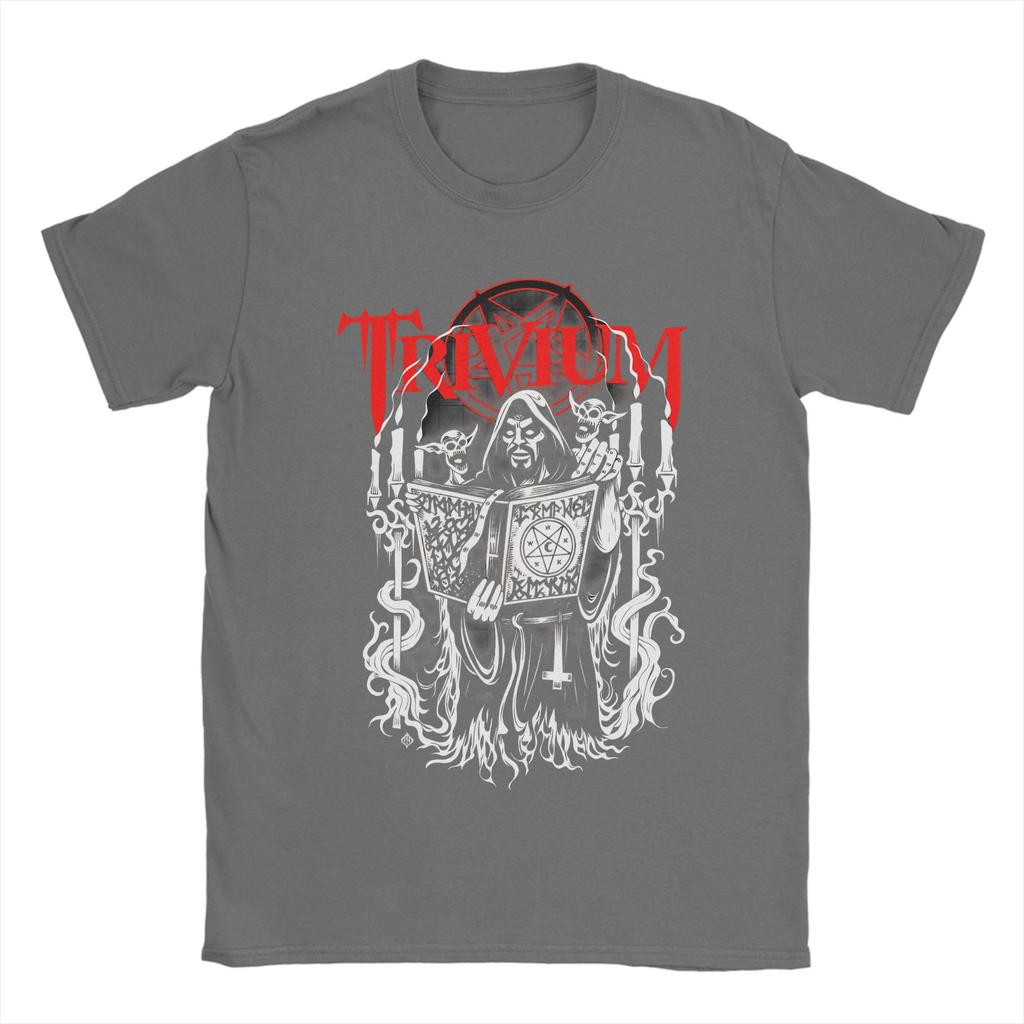 Novelty TRIVIUM Dark Book TShirts Men Round Collar 100 Cotton T Shirts  Short Sleeve Tee Shirt Original Clothing