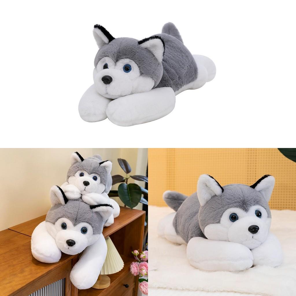 Huskies Scarf Plush Toy Cute Cartoon Girl Child Bedroom Decoration Doll Scene