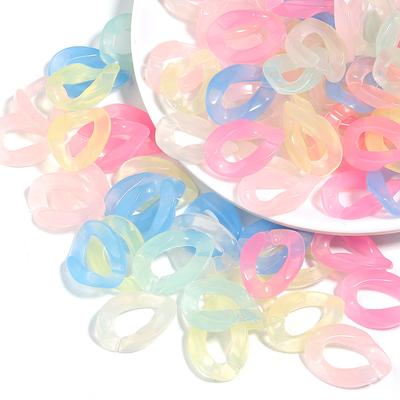 50pcs/lot Dreamy Candy Color Acrylic Chain Buckle For Jewelry Making Connectors DIY Necklace Bracelet Earrings Accessories