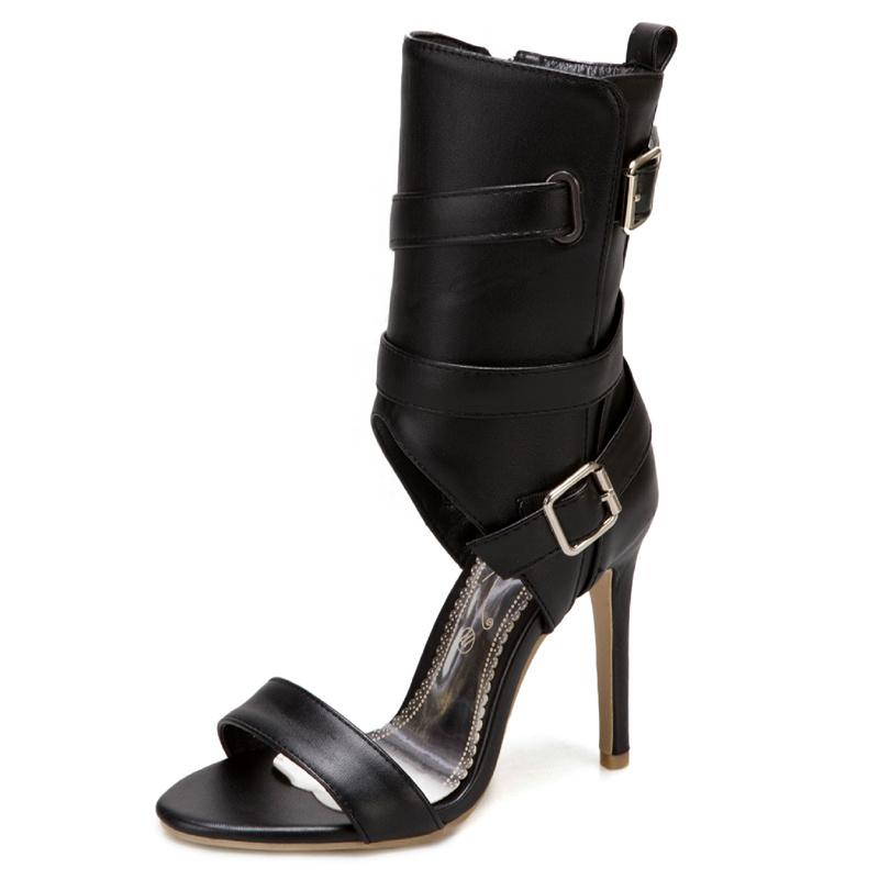 

Сексуальные летние босоножки с открытым носком, ботильоны для женщин, модные туфли с пряжкой на высоком каблуке, красные, белые, для вечеринок, свадеб, танцев, для женщин 50 чёрный