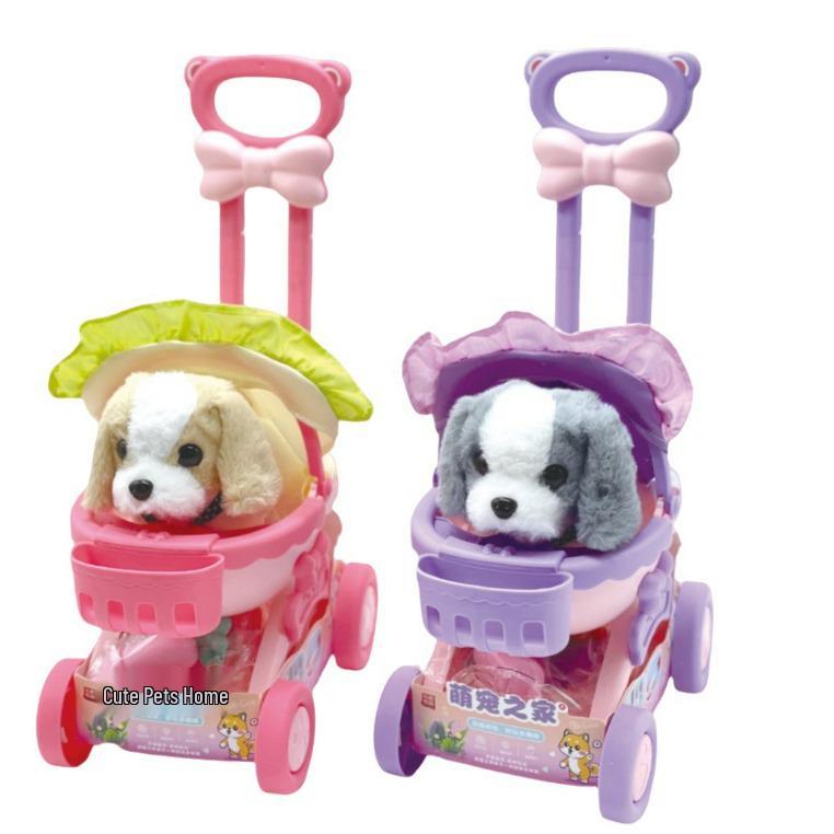 Lezhiyoupin Cărucior Drăguț pentru Animale de Companie și Cutie de Depozitare pentru Cățeluși, Iepuri și Pisoi