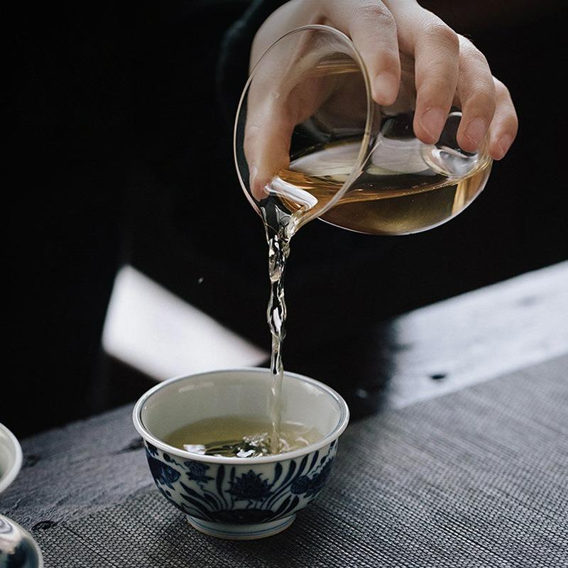 Japanese Style Kungfu Transparent Glass TeaCup Heat-resistant Tea Pitchers Household Tea Sea Teapot Decorative Teaware Supplies