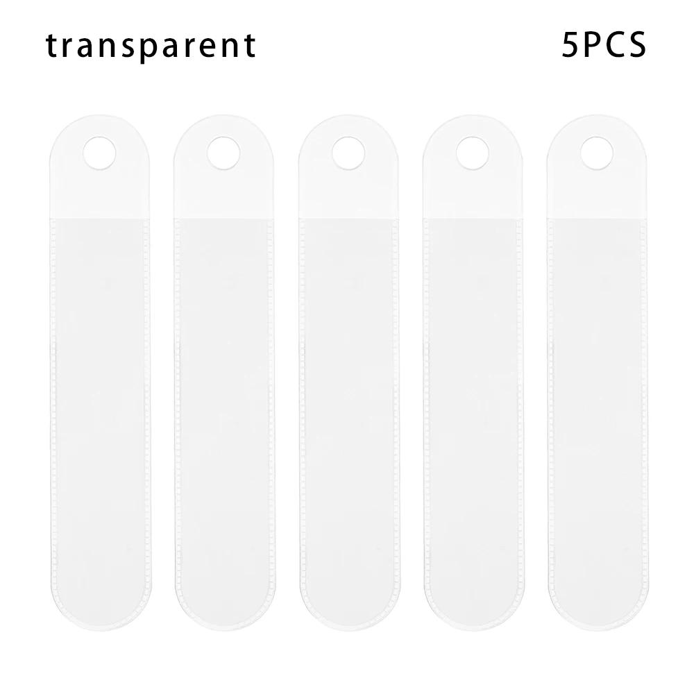 

5PCS Translucent Frosted Plastic Pencil Bag Case Universal Round Dust-proof Protective Pen Pouch Can Be Hung Pencil Holder прозорий