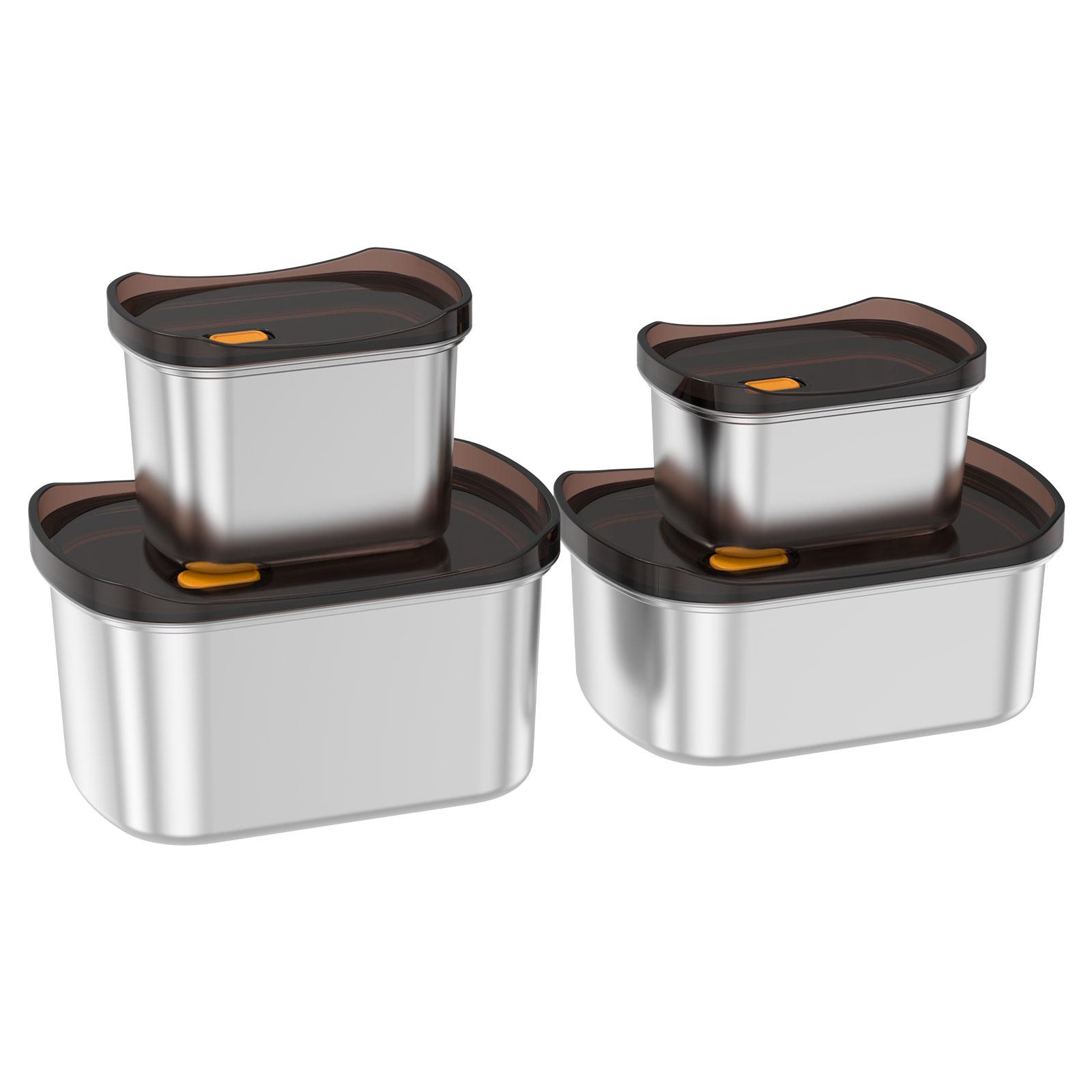 

Stainless Steel Crisper Camping Lunch Box Sealed Leak-proof with PP Lid Refrigerator Freezer Storage Box Household Pickle Box