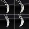Men's Tibetan Faux Wolf Tooth Pendant Necklace, Titanium Steel Chain, Nepalese Style