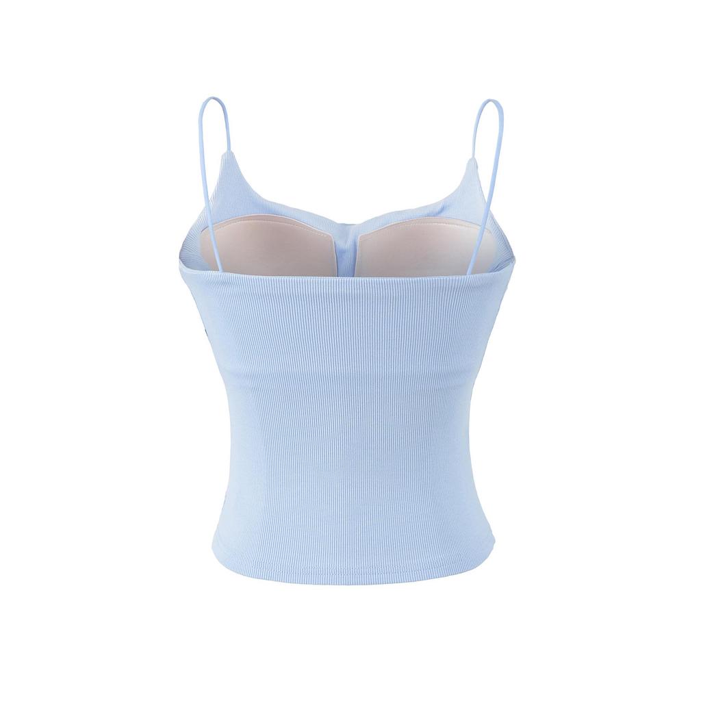 Seamless Padded Camisole with Elastic Straps, Sweat-Absorbent Cotton-Feel Lingerie Top, Versatile Multi-color Options