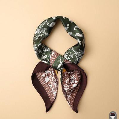 1 Stück Herrenmode Vielseitiges Faux-Seide Paisley Patchwork Print 60cm Bandana Halstuch