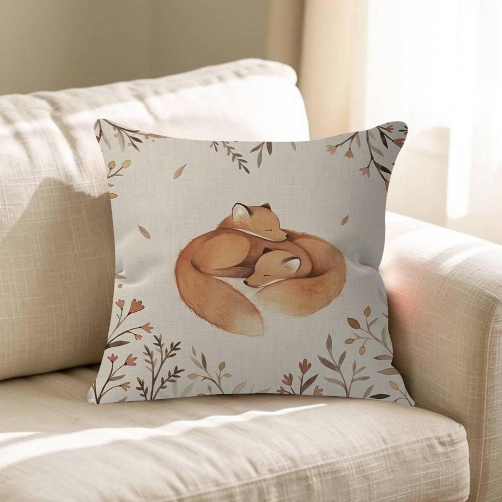 Cartoon Animal Bear Fox Squirrel Cushion Cover 30x50 Polyester Sofa Cushion Decorative Throw Pillows Home Decoration Pillowcover