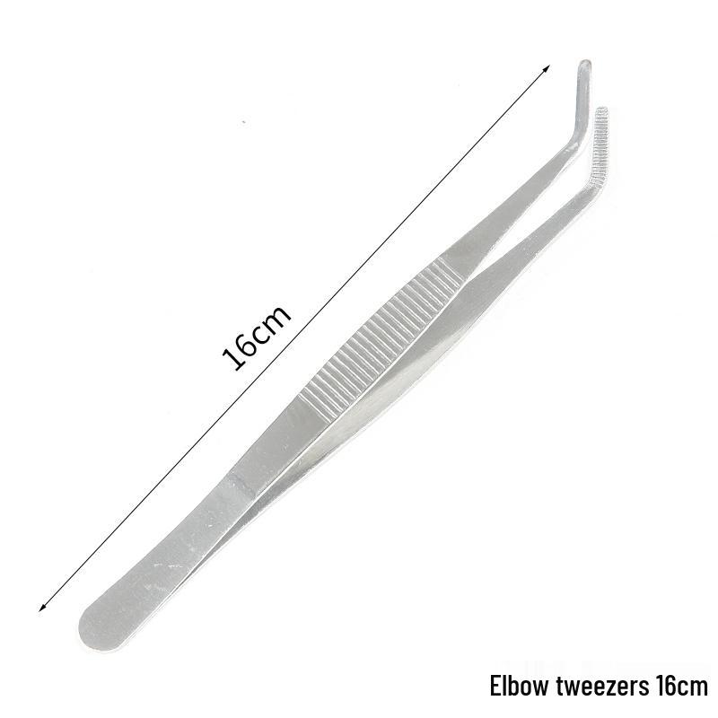 Extra Long Stainless Steel Bent Tip Tweezers for Aquatic Plants and Multi-Purpose Use.