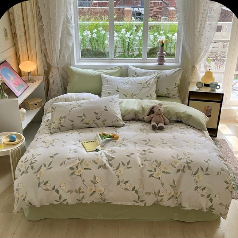 

Grace All-Cotton Printed Bedding Set with Quilt