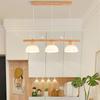 Modern Minimalist LED Wooden Striped Pendant Lamp