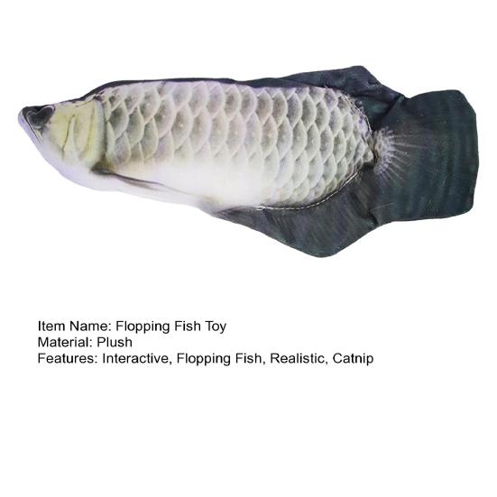 Flopping Fish Cat Toy with Catnip Interactive Automatic Floppy Carp Kitten Kicker Toy Electric Realistic Plush Wiggle Fish for Indoor Cats Dogs