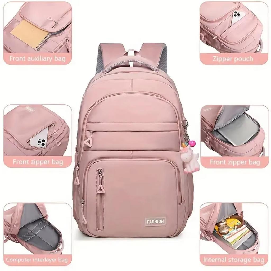 Lightweight Spine Bag Pink Outdoor Sports Backpack College Students Backpack Black Travel Backpack For Outdoor Sports Students