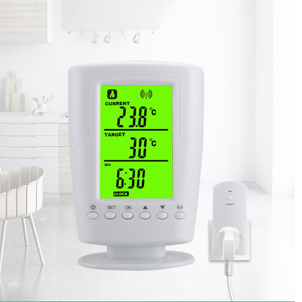 TS-2000 LCD Display Wireless Temperature Control Socket Heating and Cooling Program Thermostat Temperature Range 0-60 ° C EU/US