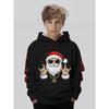 Santa Claus 3D printed boys' casual long sleeved hoodie, boys' novelty hoodie