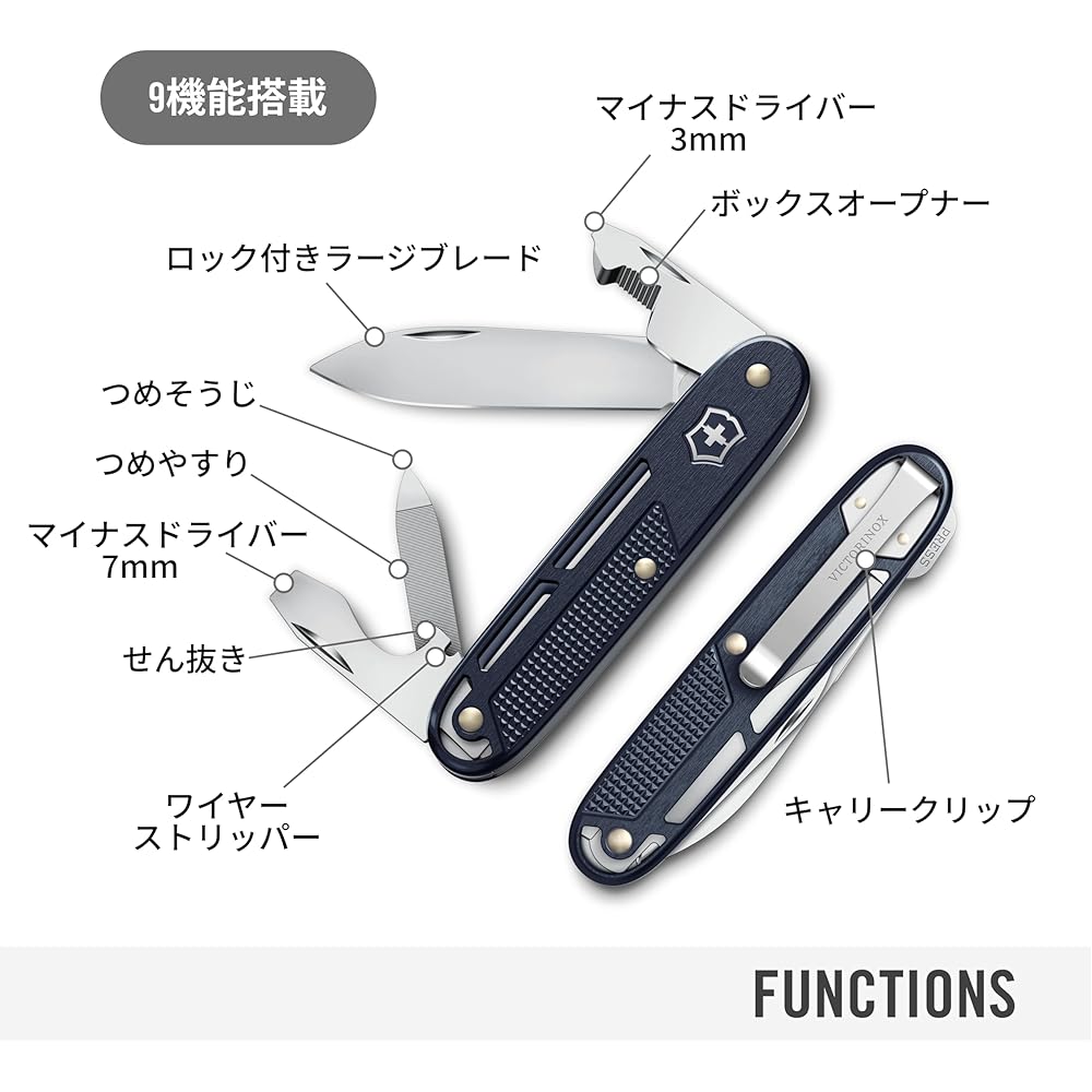 Victorinox Alox Refined Synergy Blue Multi-Tool Knife 9 Functions Swiss Made Outdoor Camping Survival