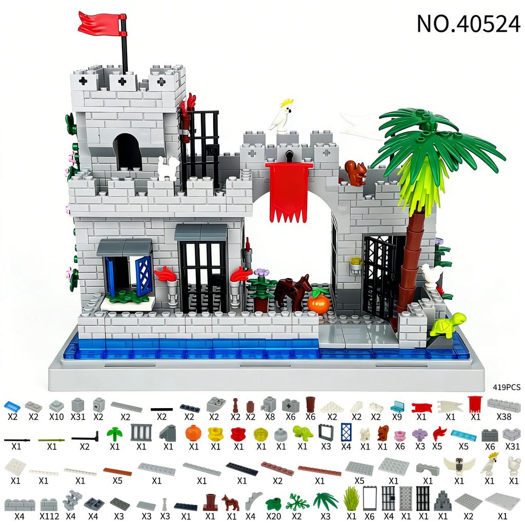 Medieval Wharf Building 40524 Children'S Assembly Small Particle Building Block Toy Base Building Accessories