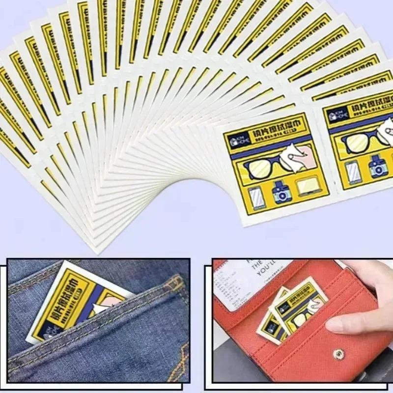200/100 Peças Limpador de Óculos Lenço Úmido Descartável Anti-embaçante Remoção de Poeira Limpeza de Lentes Óculos de Sol Tela de Celular
